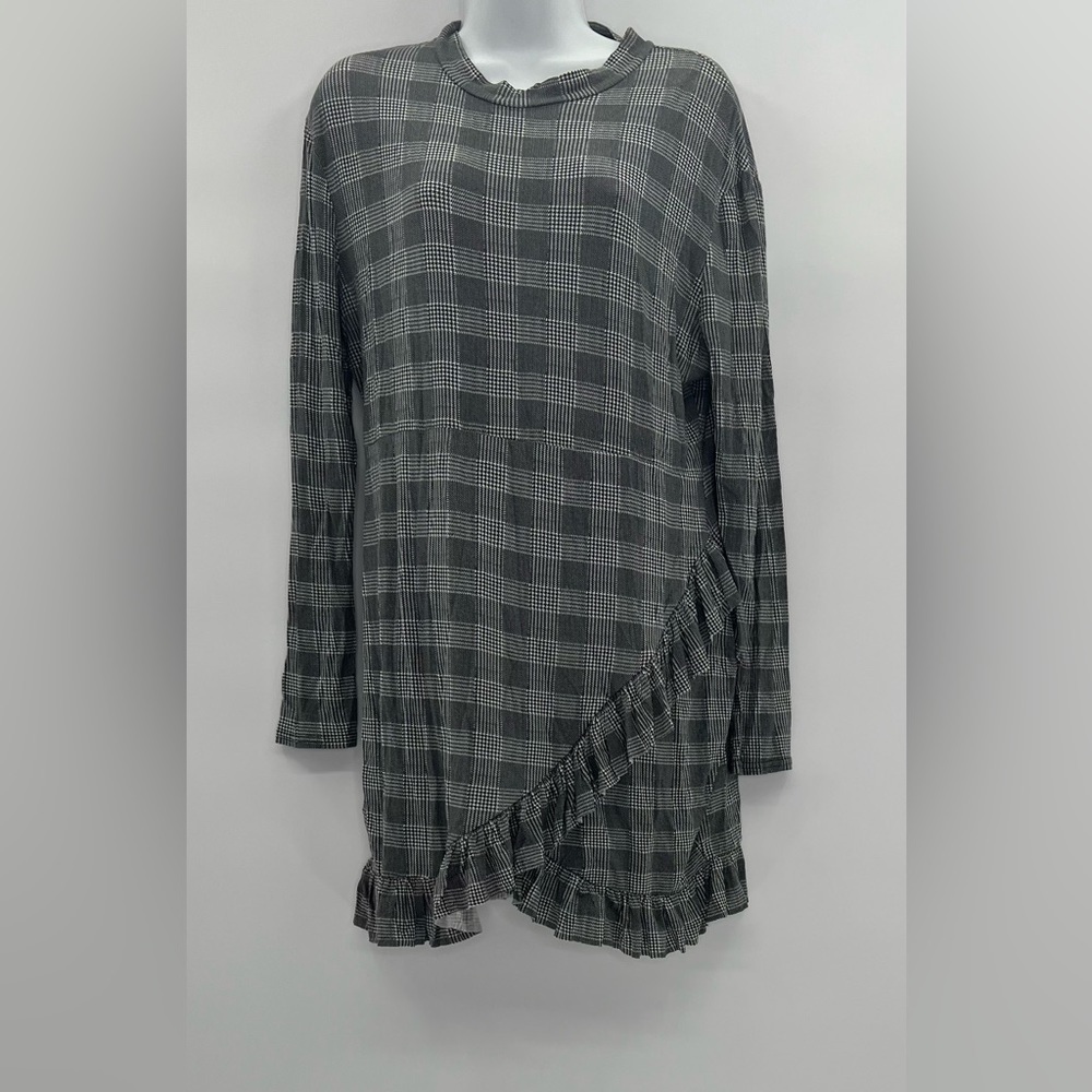 Boohoo Grey/Black Checkered Dress Size 12